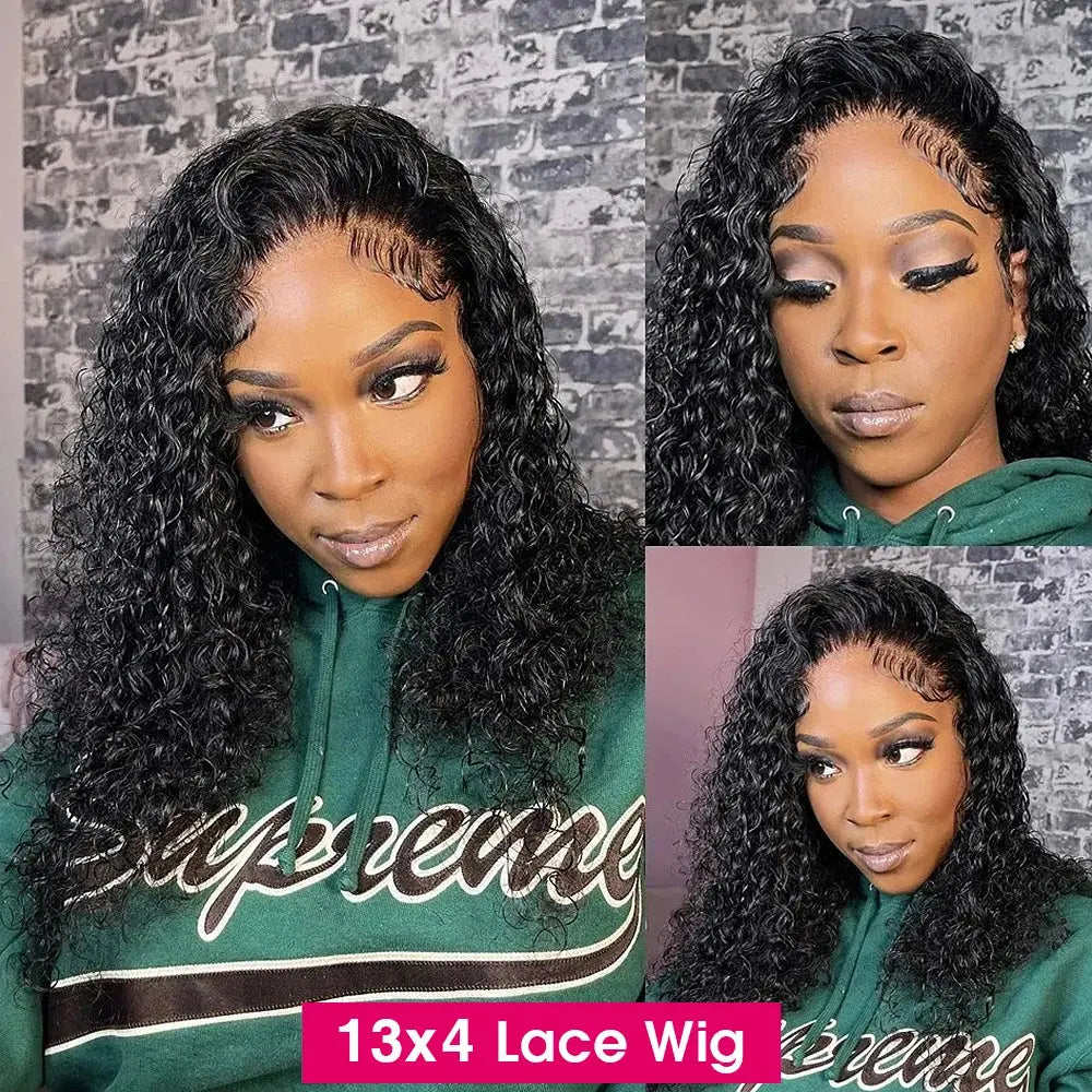 Wear And Go 13x4 Water Wave Bob Lace Wig For Women Curly 6x4 Glueless Human Hair Wig Ready To Go Human Hair Wigs Pre Cut No Lace T.L.H.M