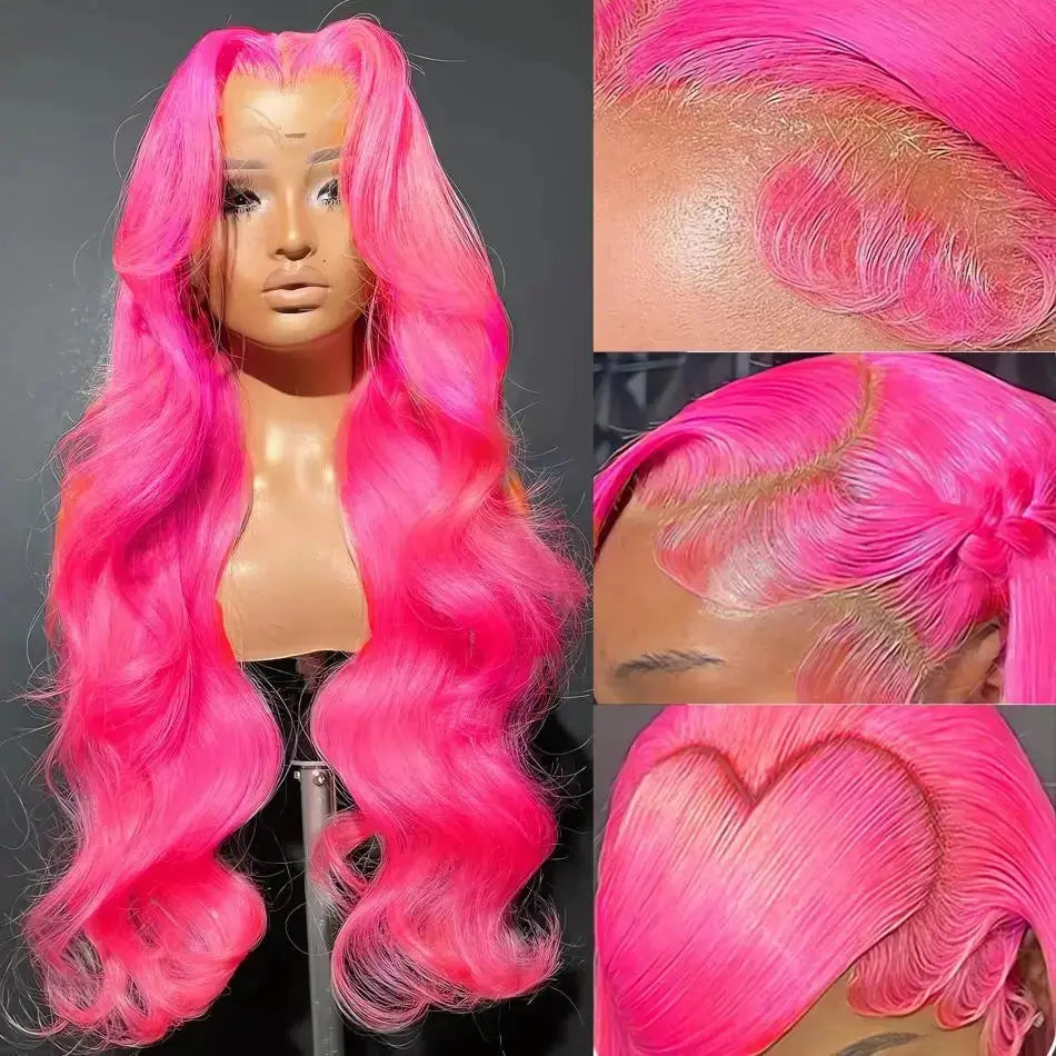 Ombre Hot Pink Body Wave Lace Front Wig T.L.H.M