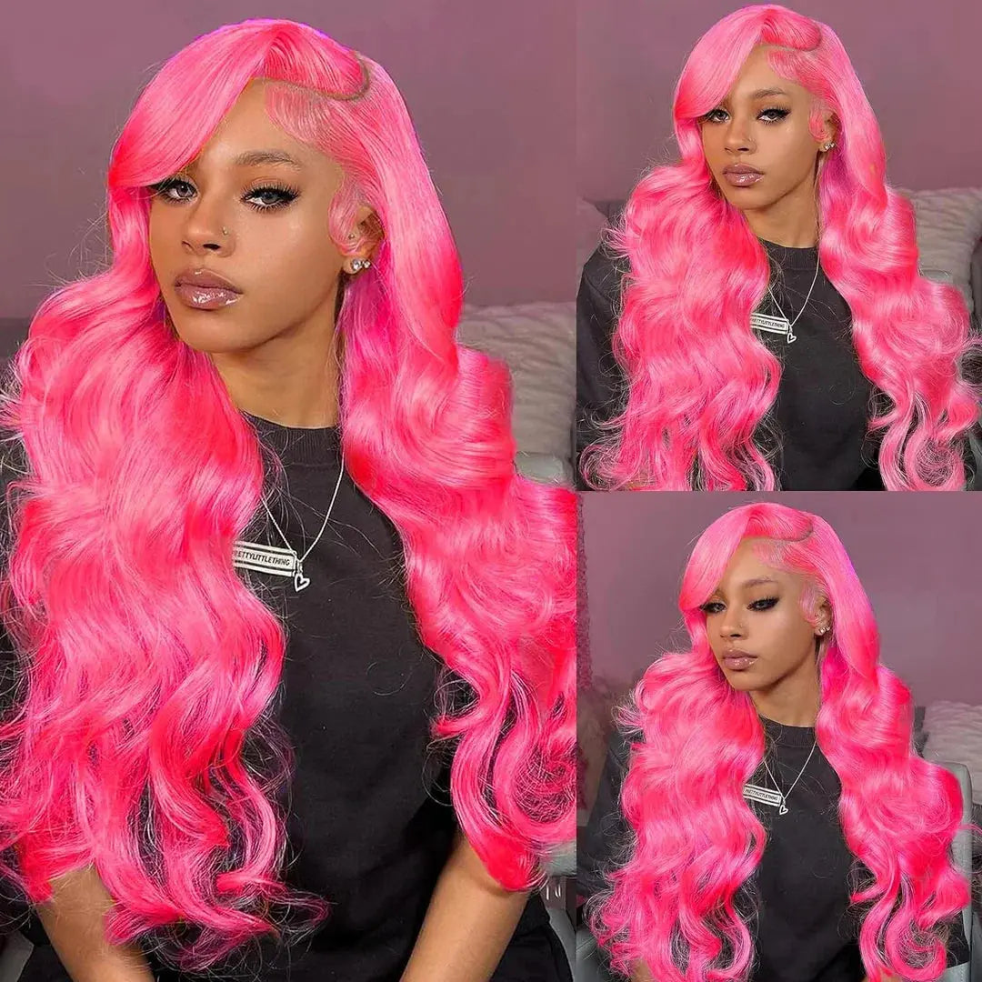 Ombre Hot Pink Body Wave Lace Front Wig T.L.H.M