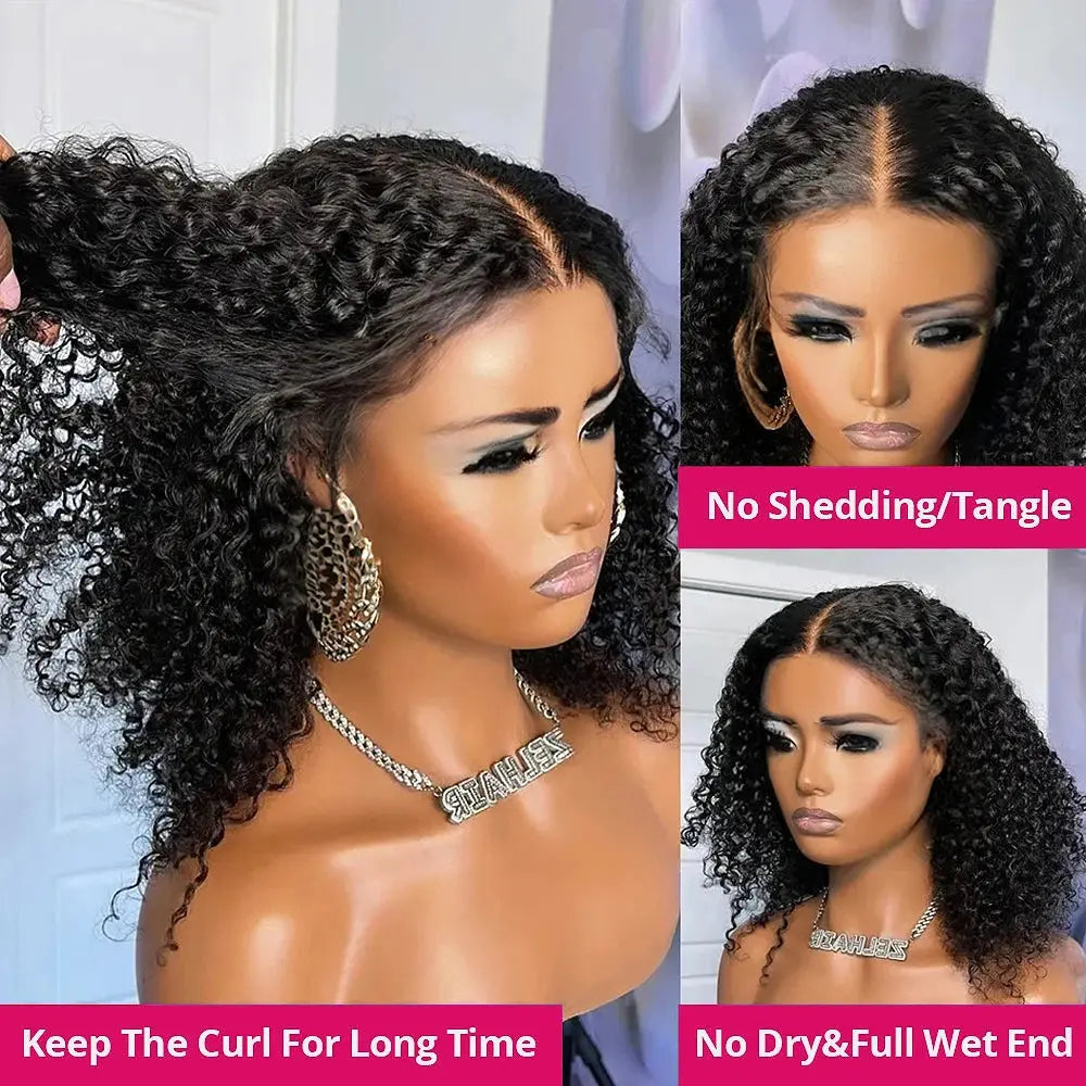 Wear And Go 13x4 Water Wave Bob Lace Wig For Women Curly 6x4 Glueless Human Hair Wig Ready To Go Human Hair Wigs Pre Cut No Lace T.L.H.M