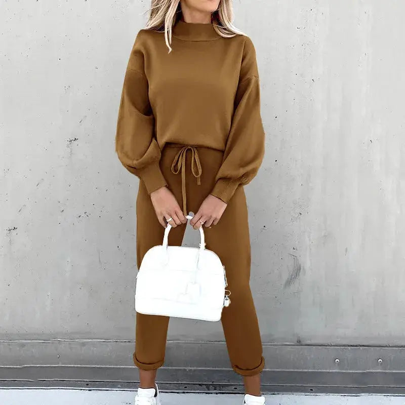 Turtleneck Sweatshirt & Pencil Pants 2-Piece Tracksuit T.L.H.M