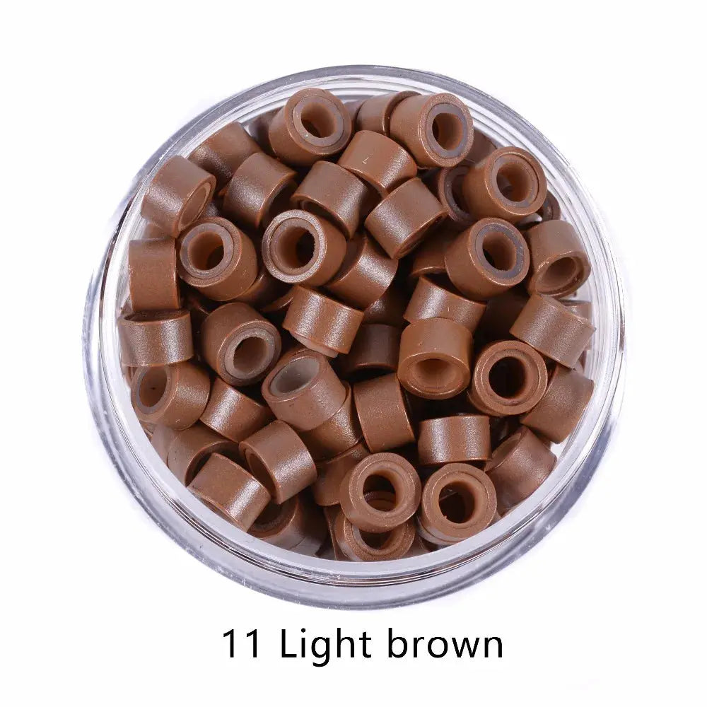 1000Pcs 5mm Silicone Lined Micro Rings Links Beads for I Tip Hair Extension Tools  9 Colors Optional T.L.H.M