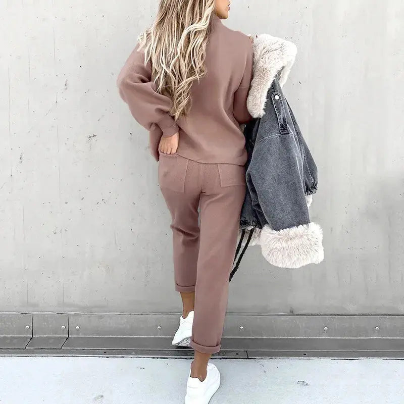 Turtleneck Sweatshirt & Pencil Pants 2-Piece Tracksuit T.L.H.M