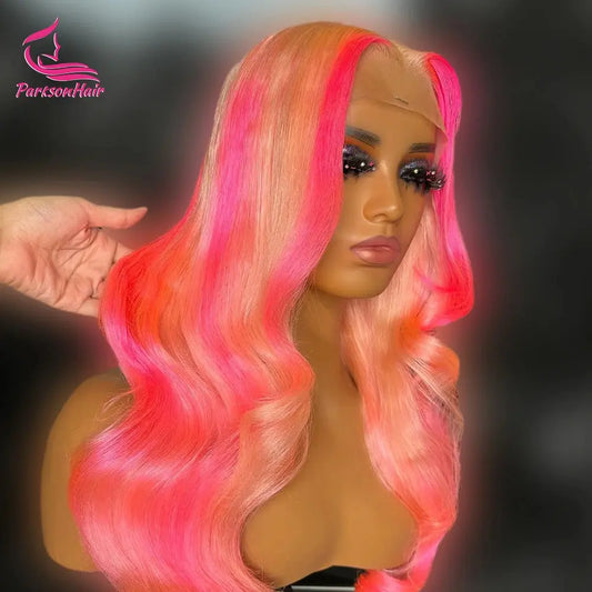 Wear & Go Glueless 13x4 Lace Frontal Wig with Silver, Pink, and 613 Highlights T.L.H.M