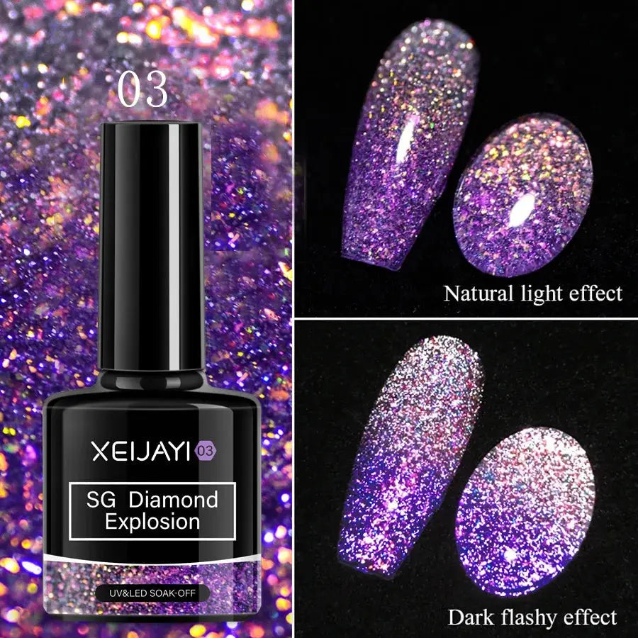 8ml Reflective Glitter Gel Polish – Super Flash Diamond UV/LED T.L.H.M