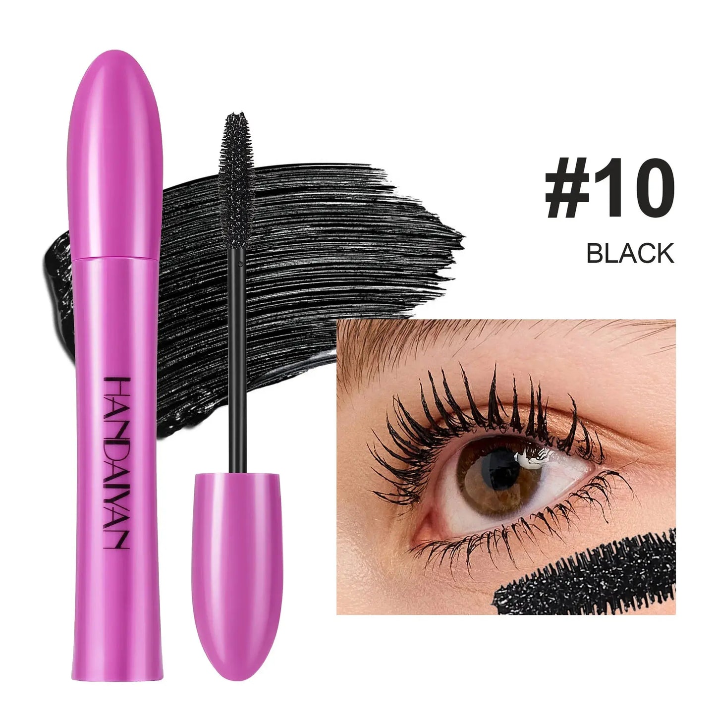 Waterproof Blue Mascara – Thick, Curling, Quick-Dry Eye Makeup in Purple, White, Black, and Pink T.L.H.M