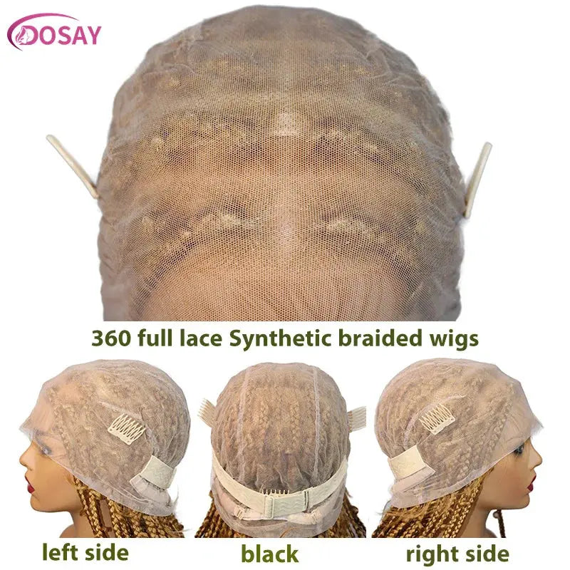 36" Butterfly Braided Full Lace Goddess Locs Box Braids Wig T.L.H.M