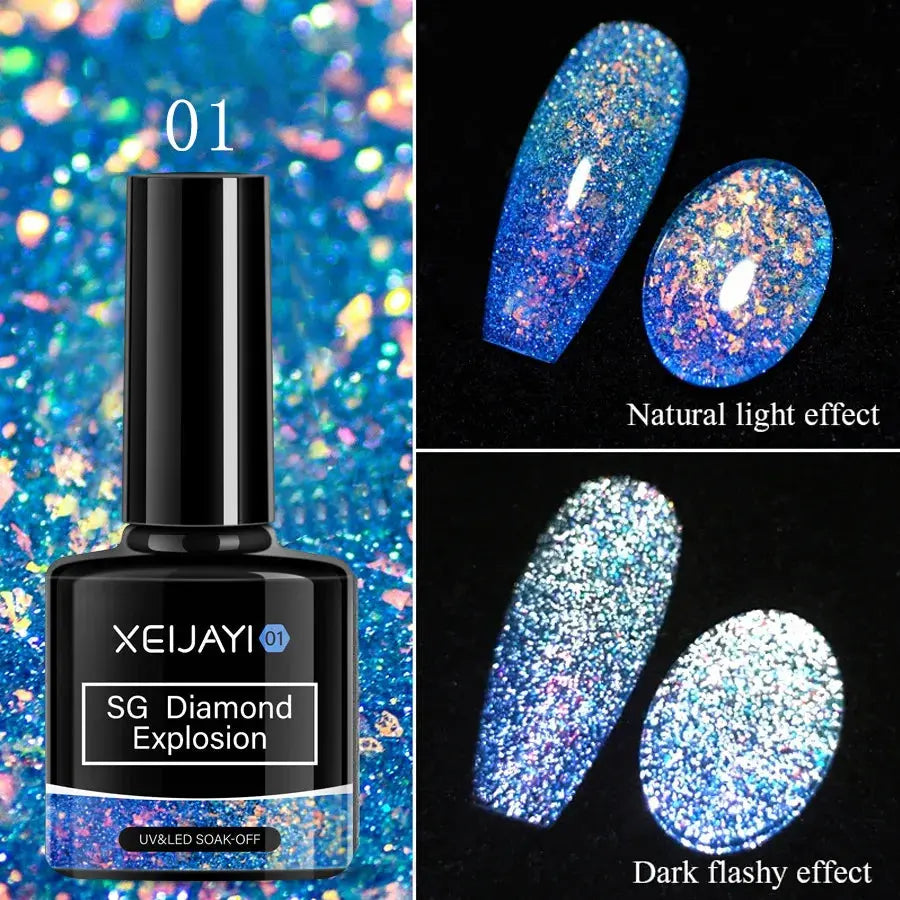 8ml Reflective Glitter Gel Polish – Super Flash Diamond UV/LED T.L.H.M