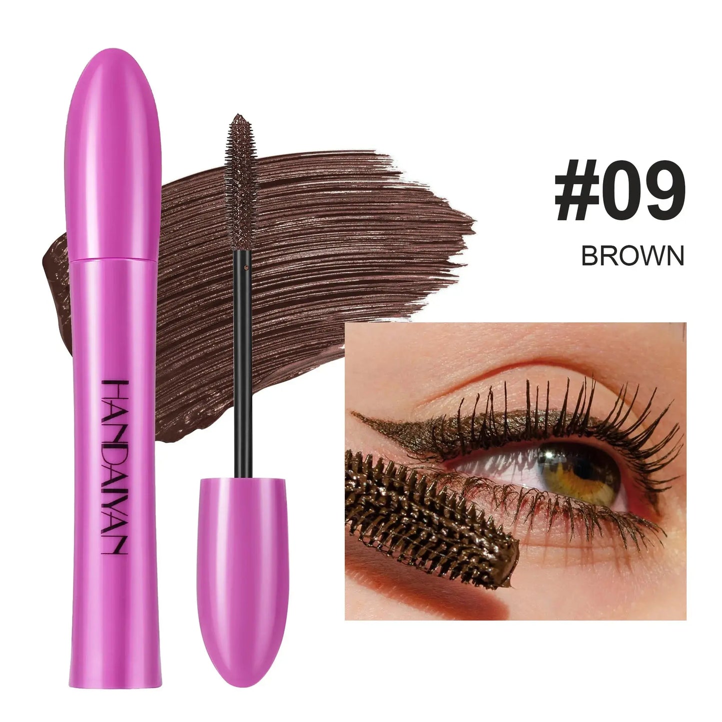 Waterproof Blue Mascara – Thick, Curling, Quick-Dry Eye Makeup in Purple, White, Black, and Pink T.L.H.M