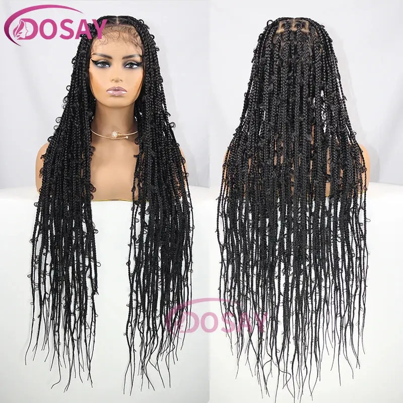 36" Butterfly Braided Full Lace Goddess Locs Box Braids Wig T.L.H.M