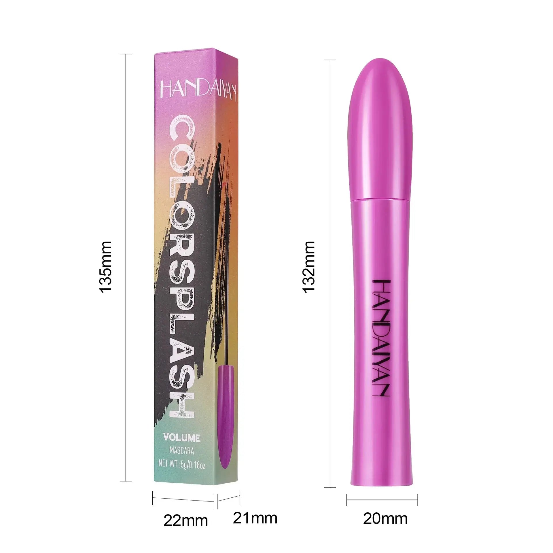 Waterproof Blue Mascara – Thick, Curling, Quick-Dry Eye Makeup in Purple, White, Black, and Pink T.L.H.M