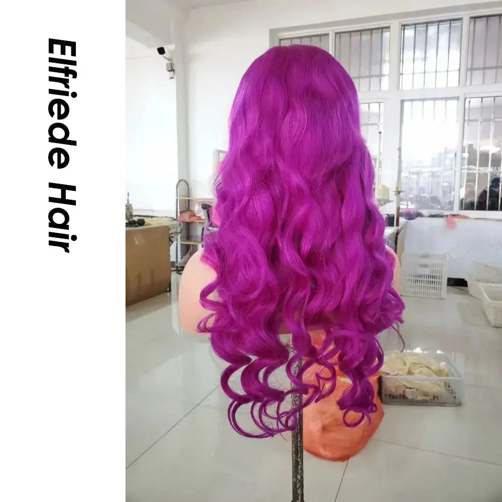 Elfriede Dark Purple/Pink Skunk Stripe Loose Wave Lace Wig T.L.H.M