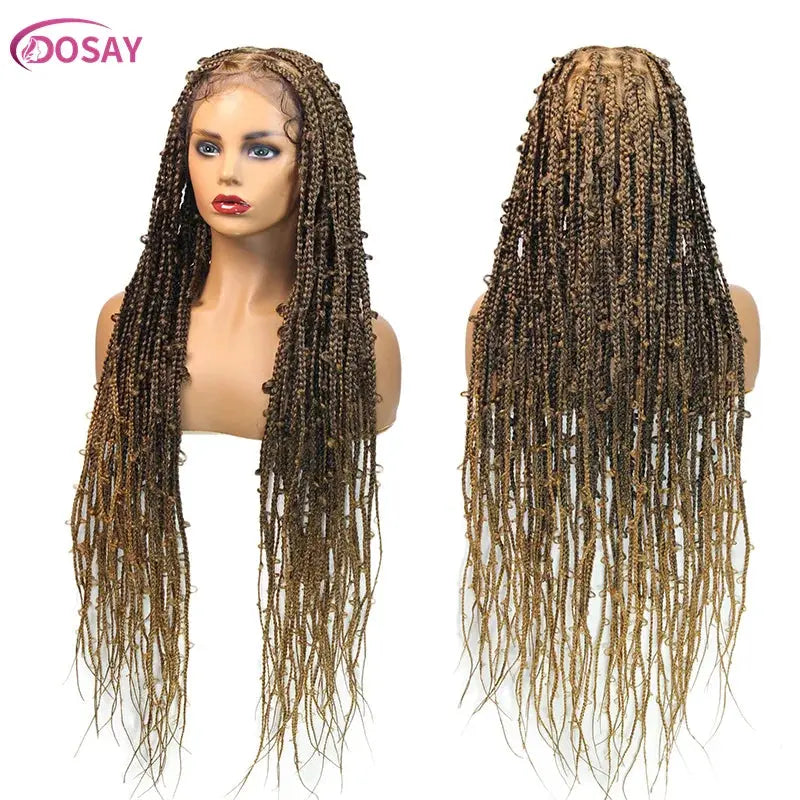 36" Butterfly Braided Full Lace Goddess Locs Box Braids Wig T.L.H.M