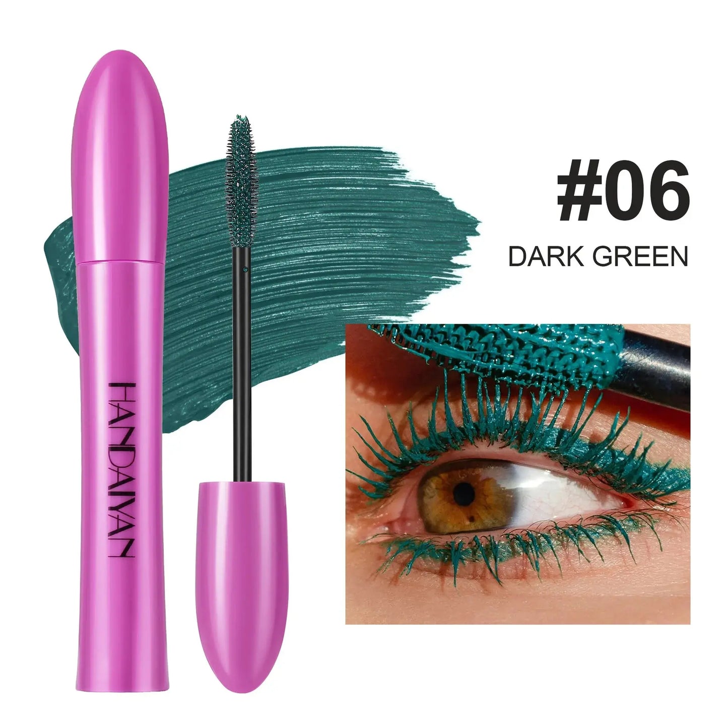 Waterproof Blue Mascara – Thick, Curling, Quick-Dry Eye Makeup in Purple, White, Black, and Pink T.L.H.M