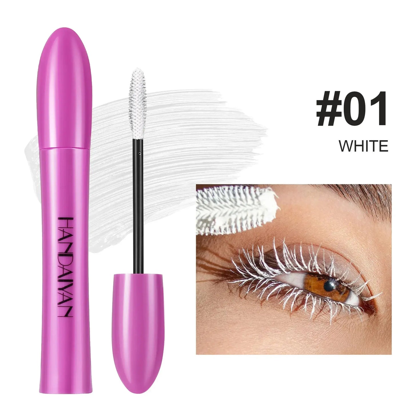 Waterproof Blue Mascara – Thick, Curling, Quick-Dry Eye Makeup in Purple, White, Black, and Pink T.L.H.M