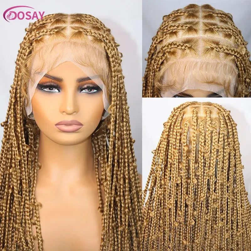 36" Butterfly Braided Full Lace Goddess Locs Box Braids Wig T.L.H.M