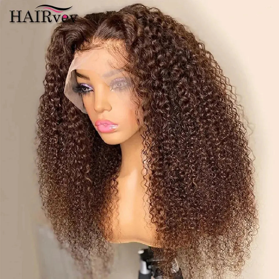 13x4 Chocolate Brown Lace Front Wigs Brazilian 13x6 Hd Lace Frontal Wig 100% Glueless Brown Curly Human Hair Wigs For Women Sale T.L.H.M