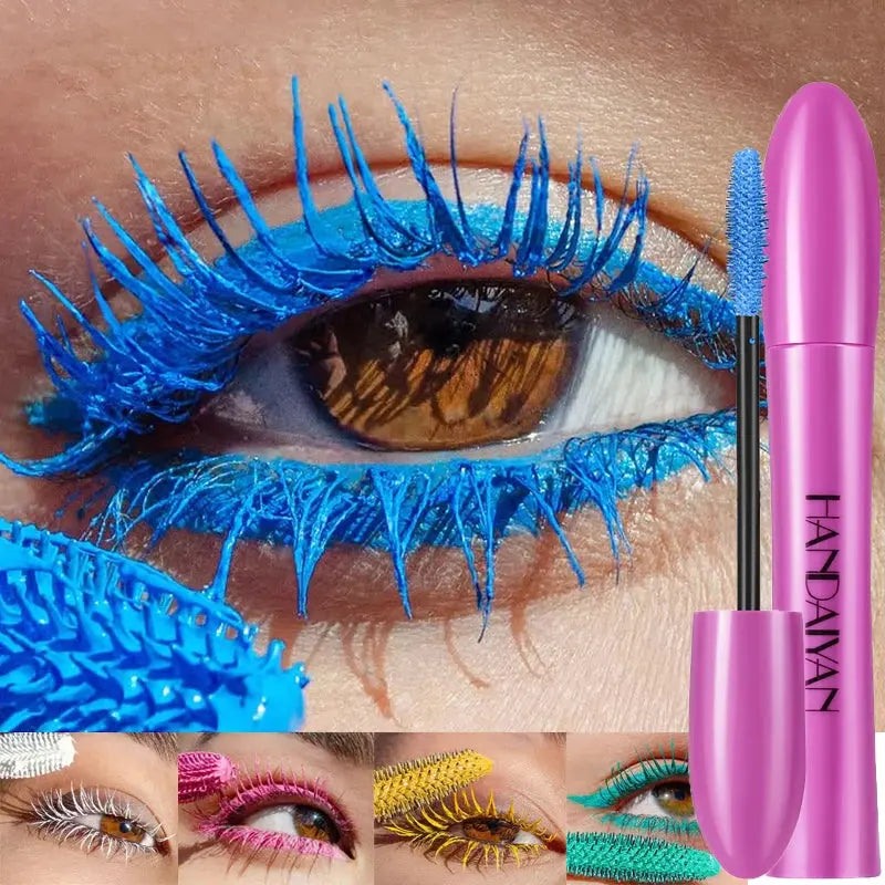 Waterproof Blue Mascara – Thick, Curling, Quick-Dry Eye Makeup in Purple, White, Black, and Pink T.L.H.M