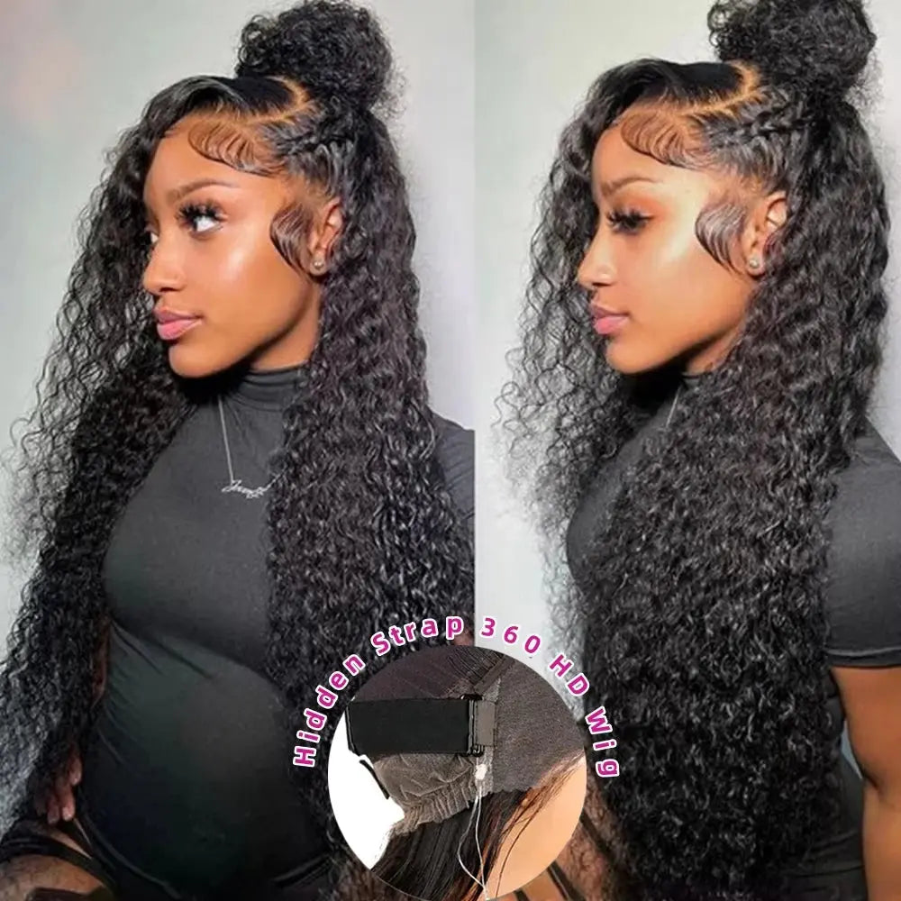 Deep Wave 360 Full Lace Brazilian Wig with Hidden Strap T.L.H.M