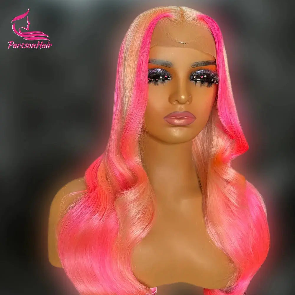 Wear & Go Glueless 13x4 Lace Frontal Wig with Silver, Pink, and 613 Highlights T.L.H.M