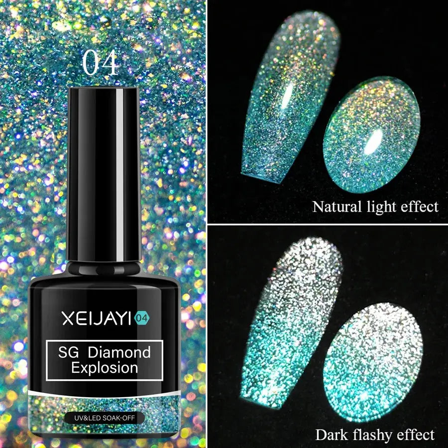 8ml Reflective Glitter Gel Polish – Super Flash Diamond UV/LED T.L.H.M