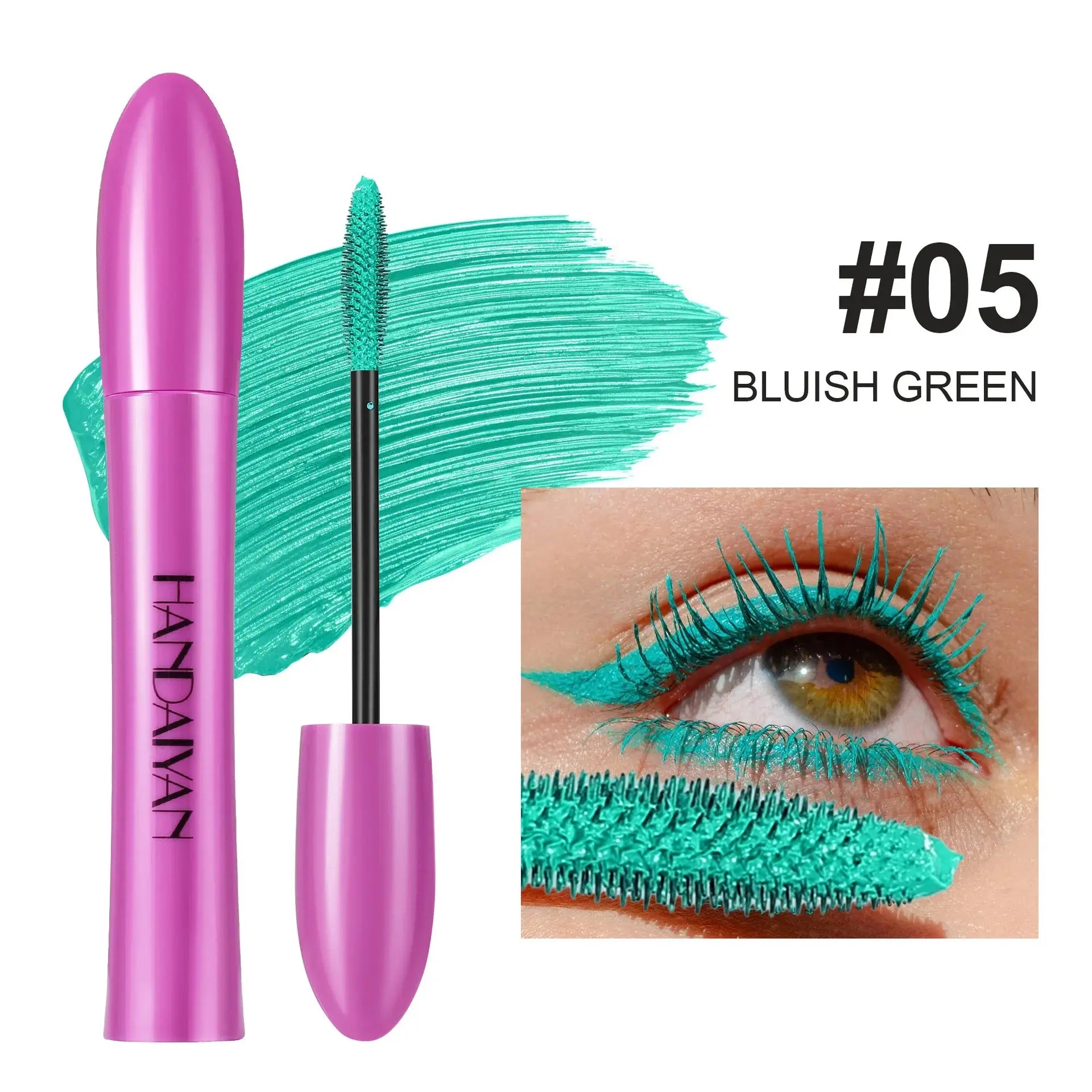 Waterproof Blue Mascara – Thick, Curling, Quick-Dry Eye Makeup in Purple, White, Black, and Pink T.L.H.M