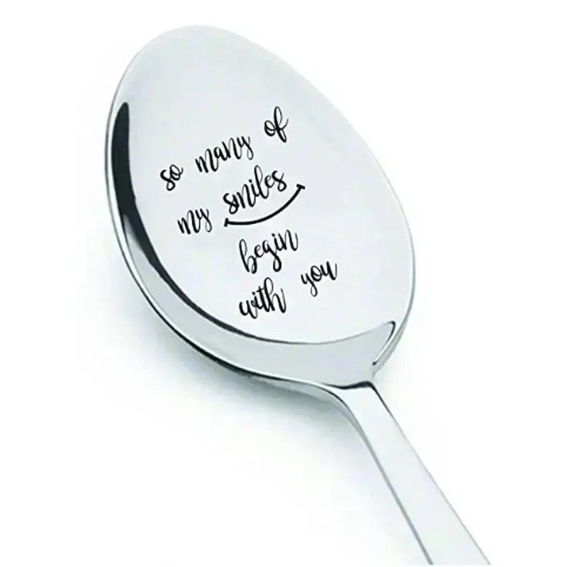 1pc Love Letter Stainless Steel Milk and Coffee Spoons T.L.H.M