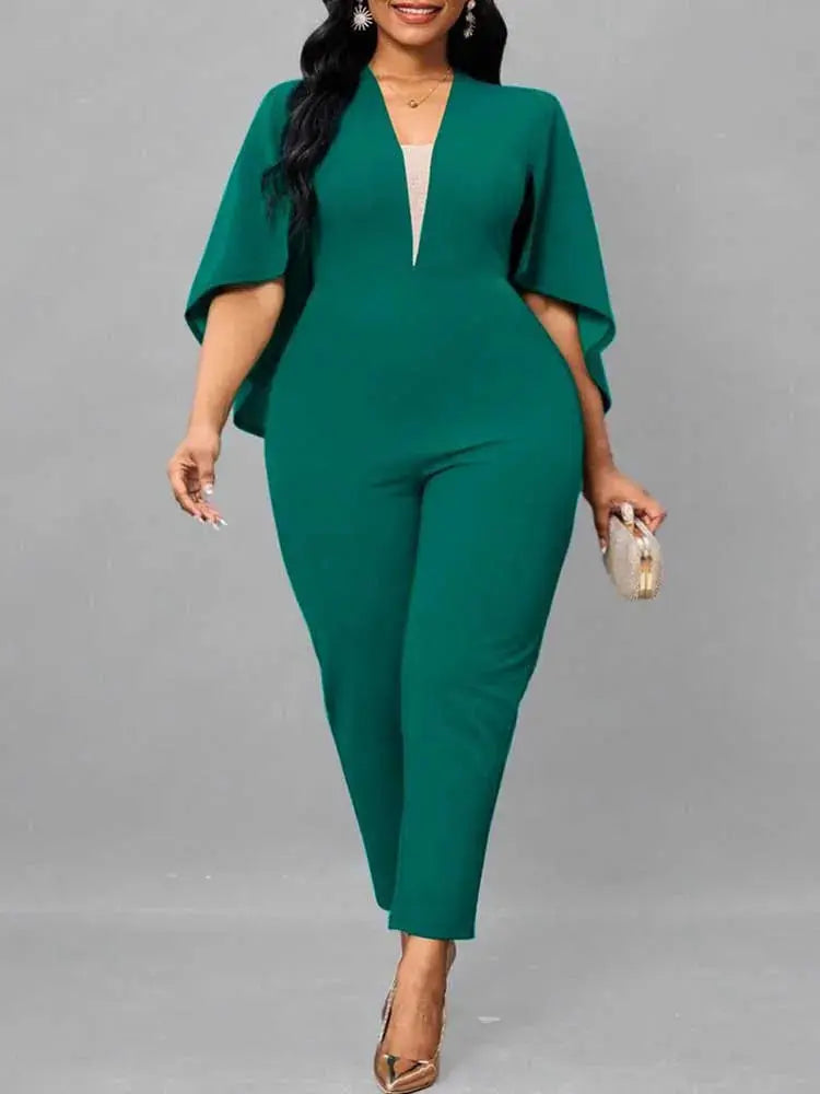 Batwing Sleeves Plus Size Sexy Jumpsuit T.L.H.M