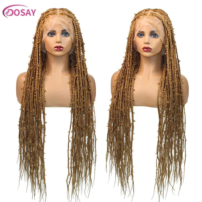 36" Butterfly Braided Full Lace Goddess Locs Box Braids Wig T.L.H.M