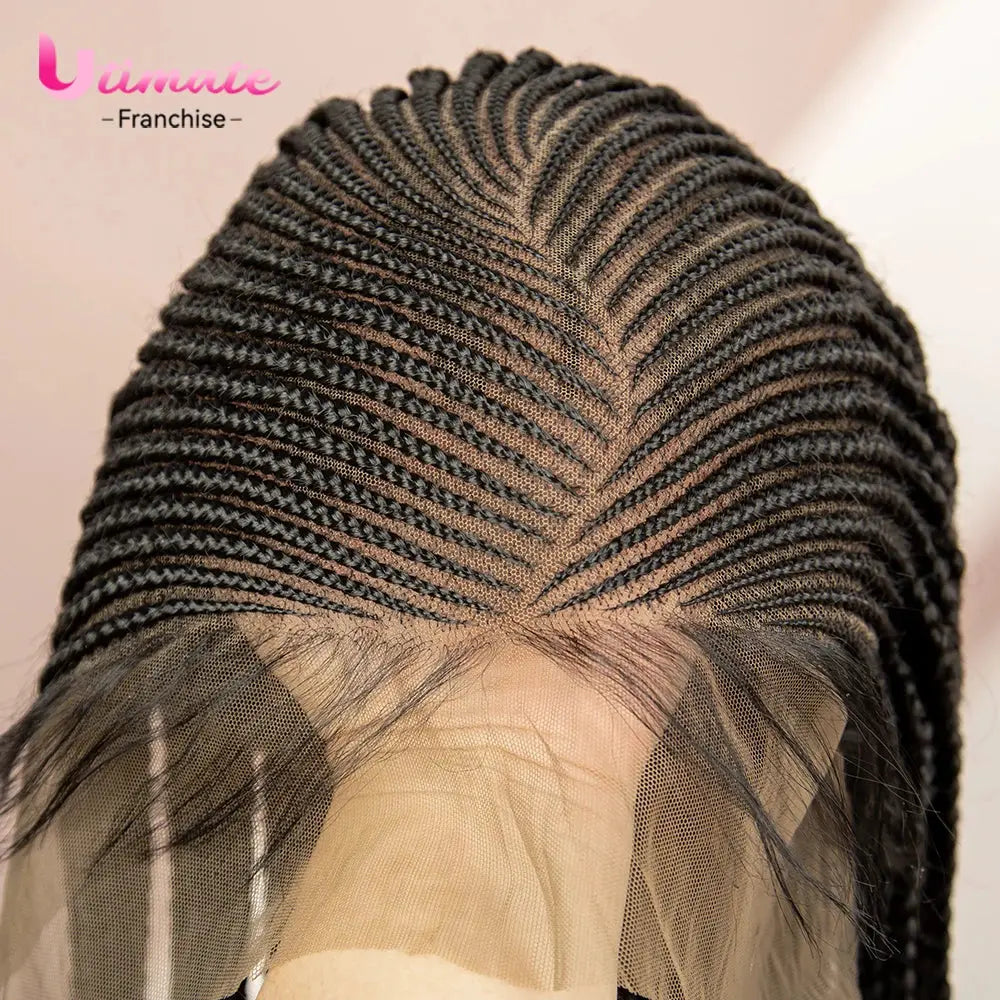 Cornrow Box Synthetic Braided Full 360 Lace Wigs T.L.H.M