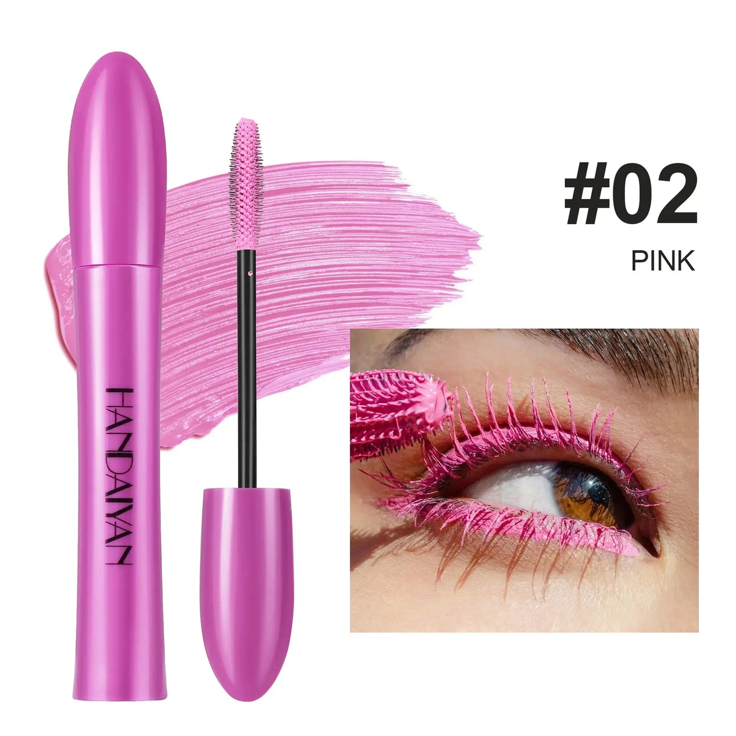 Waterproof Blue Mascara – Thick, Curling, Quick-Dry Eye Makeup in Purple, White, Black, and Pink T.L.H.M