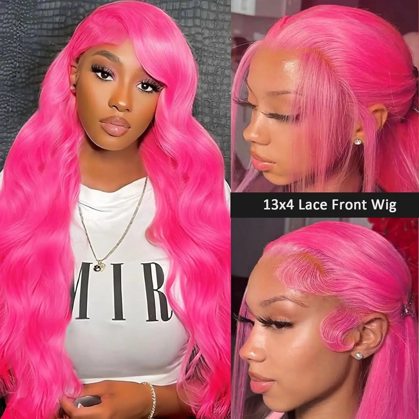 Ombre Hot Pink Body Wave Lace Front Wig T.L.H.M