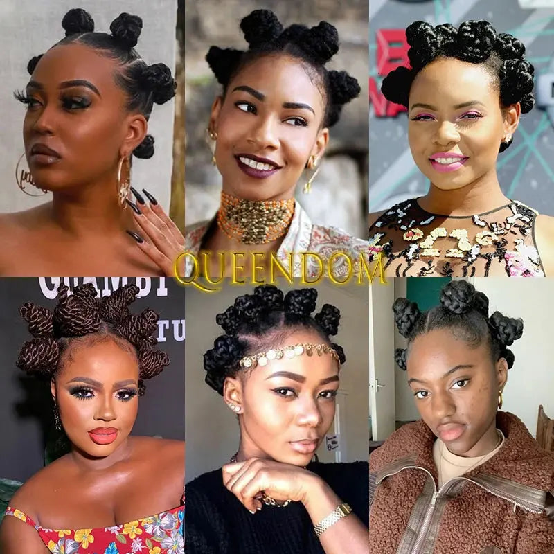 Bantu Knots Braided Wig Synthetic Jumbo Braids Wig Knotless T.L.H.M