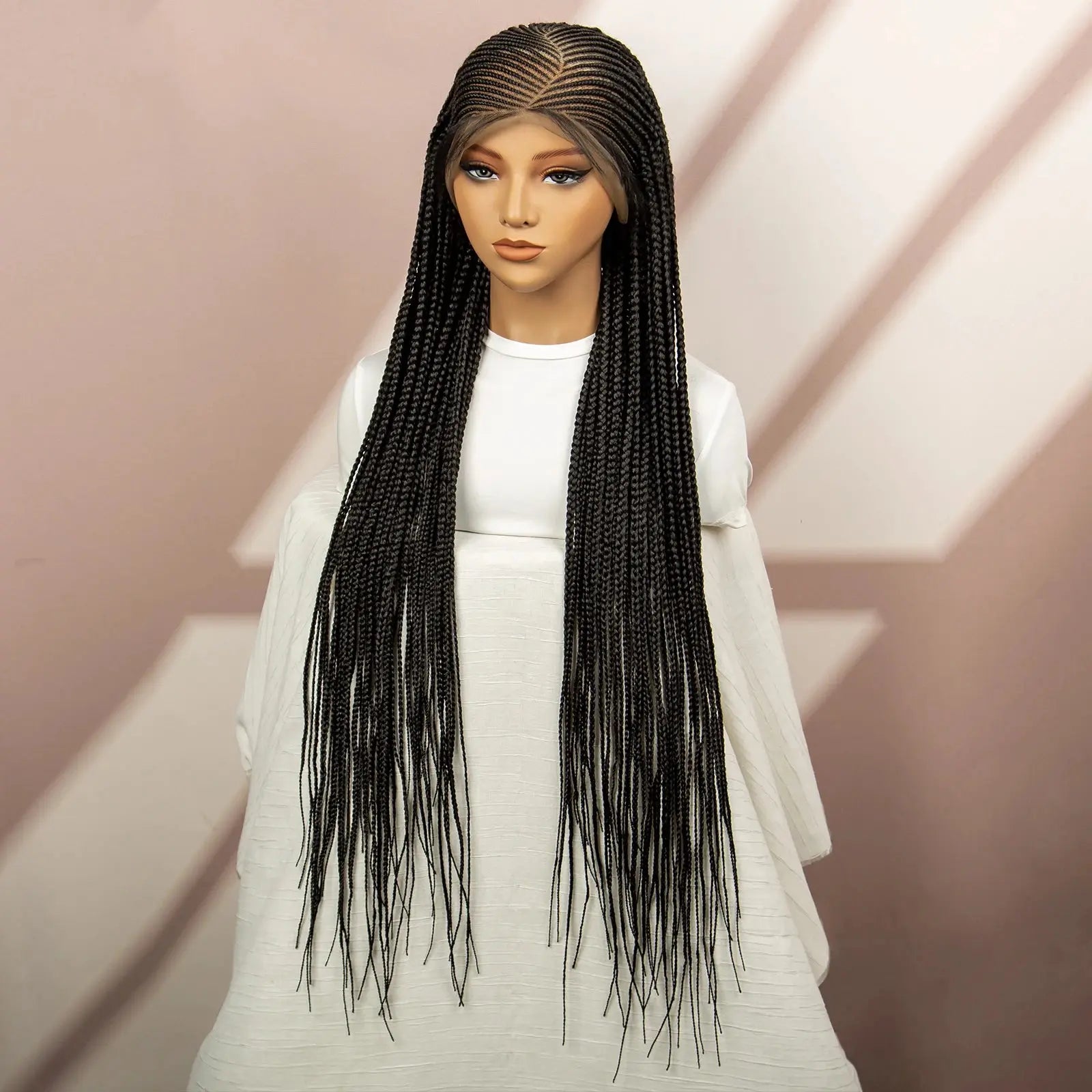 Cornrow Box Synthetic Braided Full 360 Lace Wigs T.L.H.M