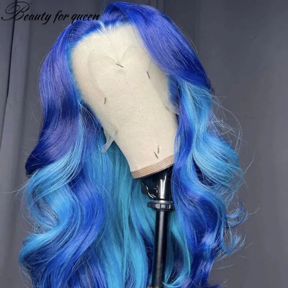 Body Wave Blue/Purple Lace Front Human Hair Wig T.L.H.M