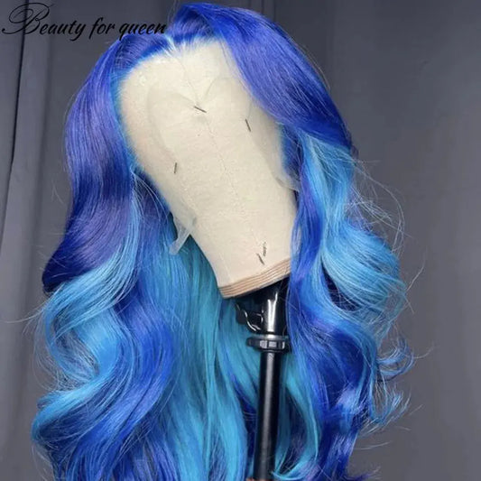 Body Wave Blue/Purple Lace Front Human Hair Wig T.L.H.M