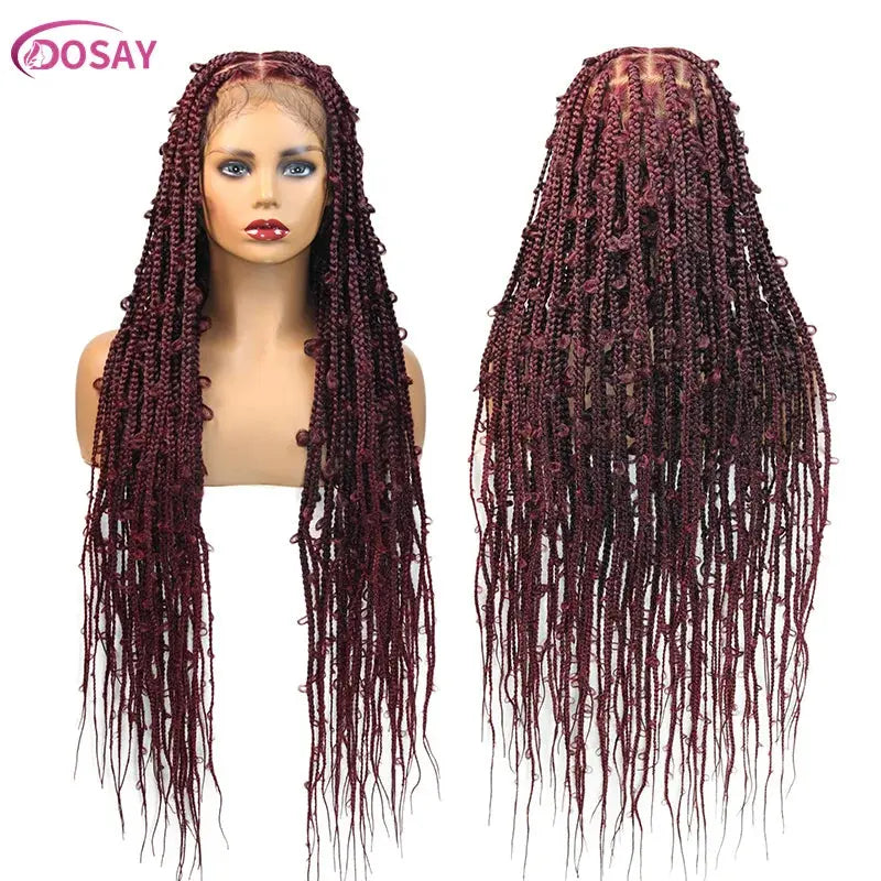 36" Butterfly Braided Full Lace Goddess Locs Box Braids Wig T.L.H.M