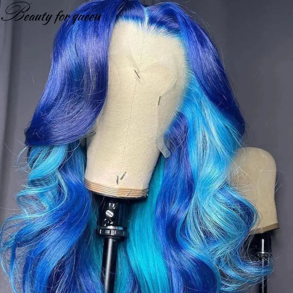 Body Wave Blue/Purple Lace Front Human Hair Wig T.L.H.M