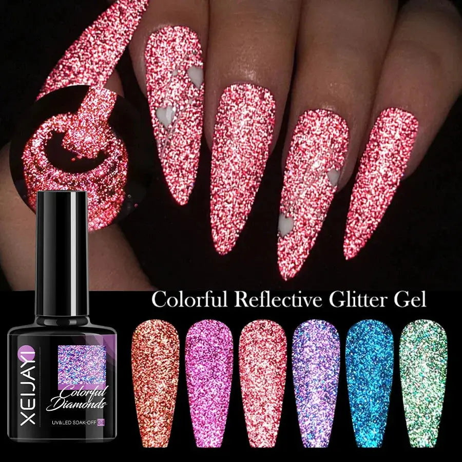 8ml Reflective Glitter Gel Polish – Super Flash Diamond UV/LED T.L.H.M