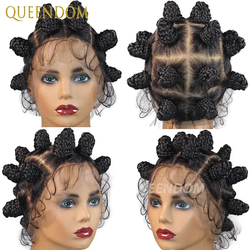 Bantu Knots Braided Wig Synthetic Jumbo Braids Wig Knotless T.L.H.M