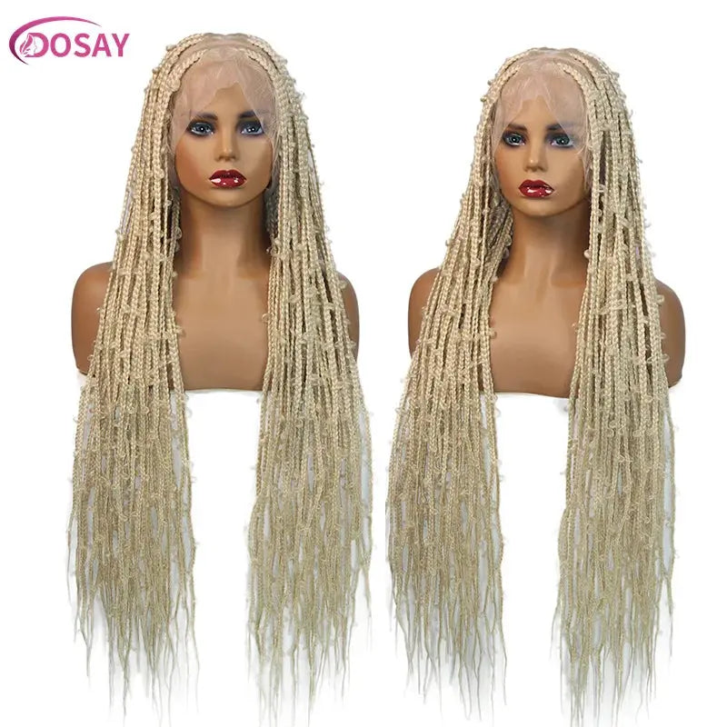 36" Butterfly Braided Full Lace Goddess Locs Box Braids Wig T.L.H.M